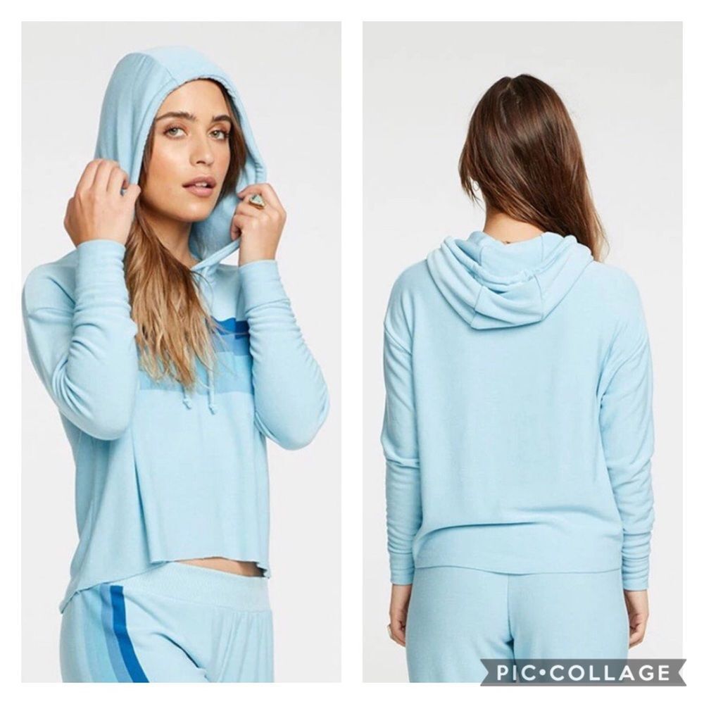 Chaser Beach Stripes Pullover Hoodie Sz L